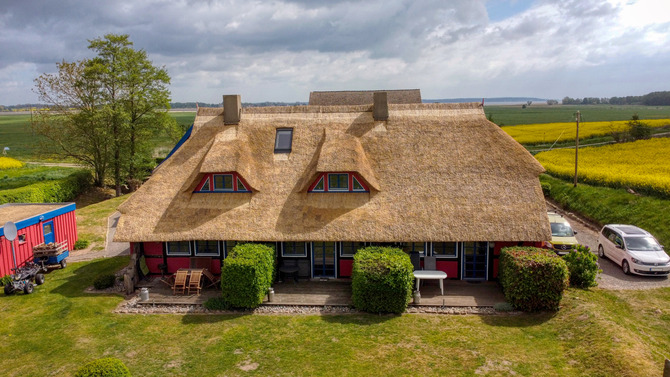 Ferienwohnung in Hohendorf - Poggenkrug - Fewo Gartenseite von oben