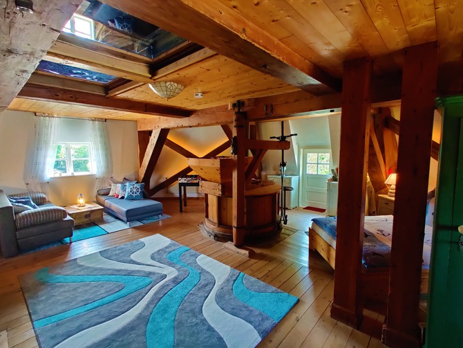 Ferienhaus in Lindau - Windmühle Lindaumühlenholz - Verglaste Decke mit Blick aufs Königsrad