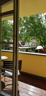 Ferienwohnung in Baabe - Sonnenblick - Blick vom Wohnzimmer auf den Balkon