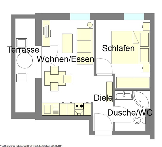 Ferienwohnung in Baabe - Sonnenblick - Der Grundriss der Ferienwohnung