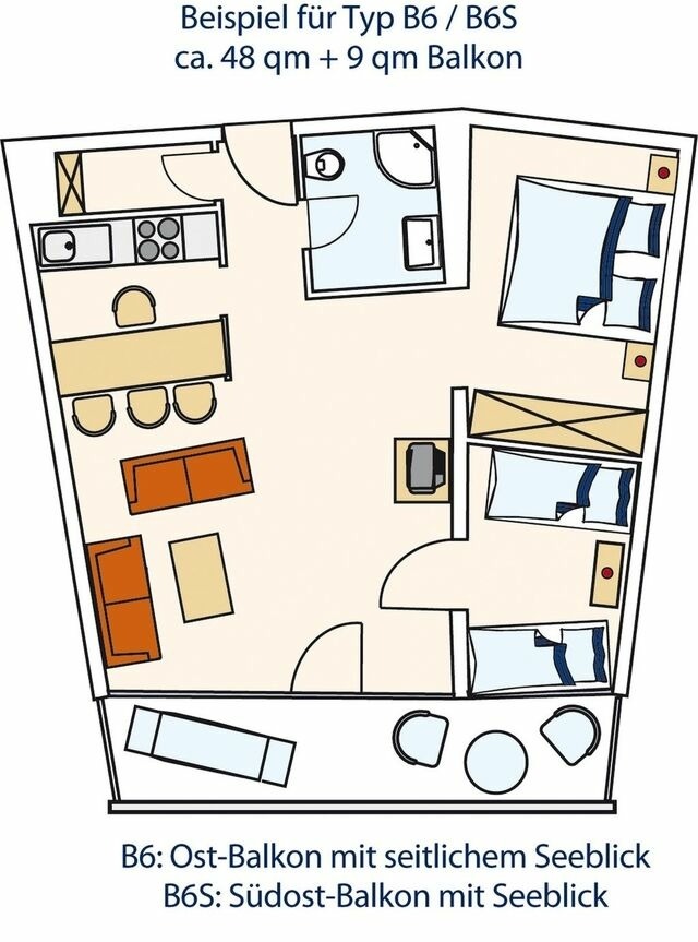 Ferienwohnung in Gr&ouml;mitz - STRANDIDYLL, 106 - Typ B6S - Bild 21