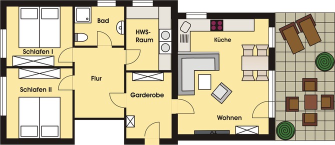 Ferienwohnung in Grömitz - Seehus I - Grndriss